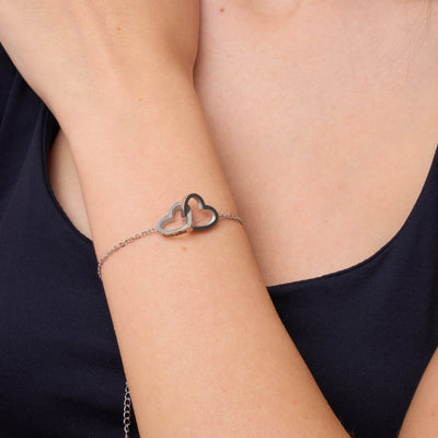 Personalised Double Hearts Bracelet
