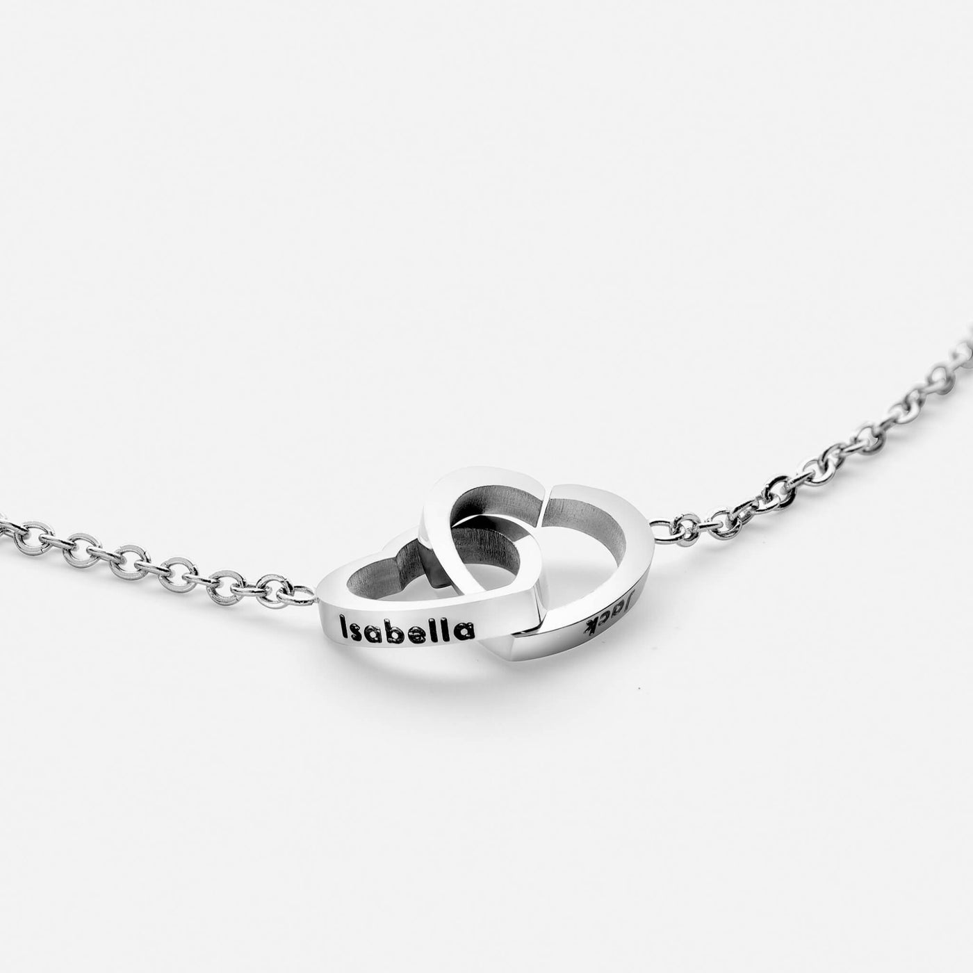 Personalised Double Hearts Necklace