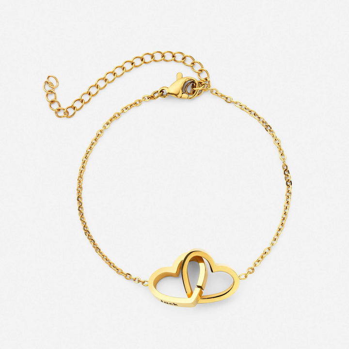 Personalised Double Hearts Bracelet