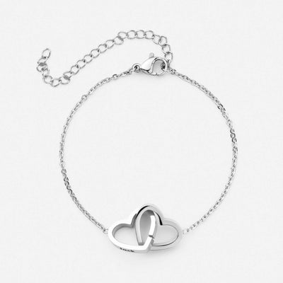 Personalised Double Hearts Bracelet