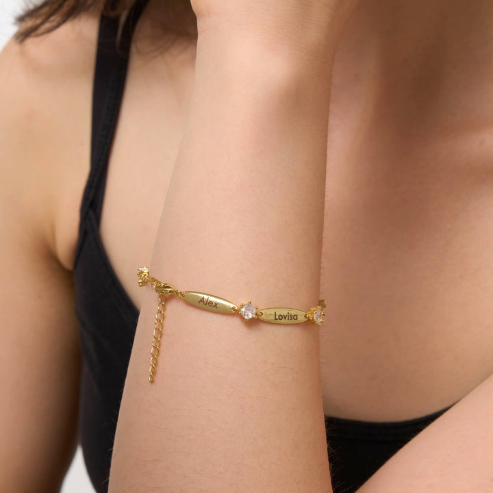 Personalised Bars Crystal Bracelet
