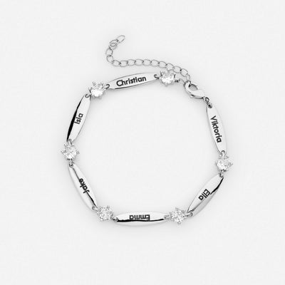 Personalised Bars Crystal Bracelet
