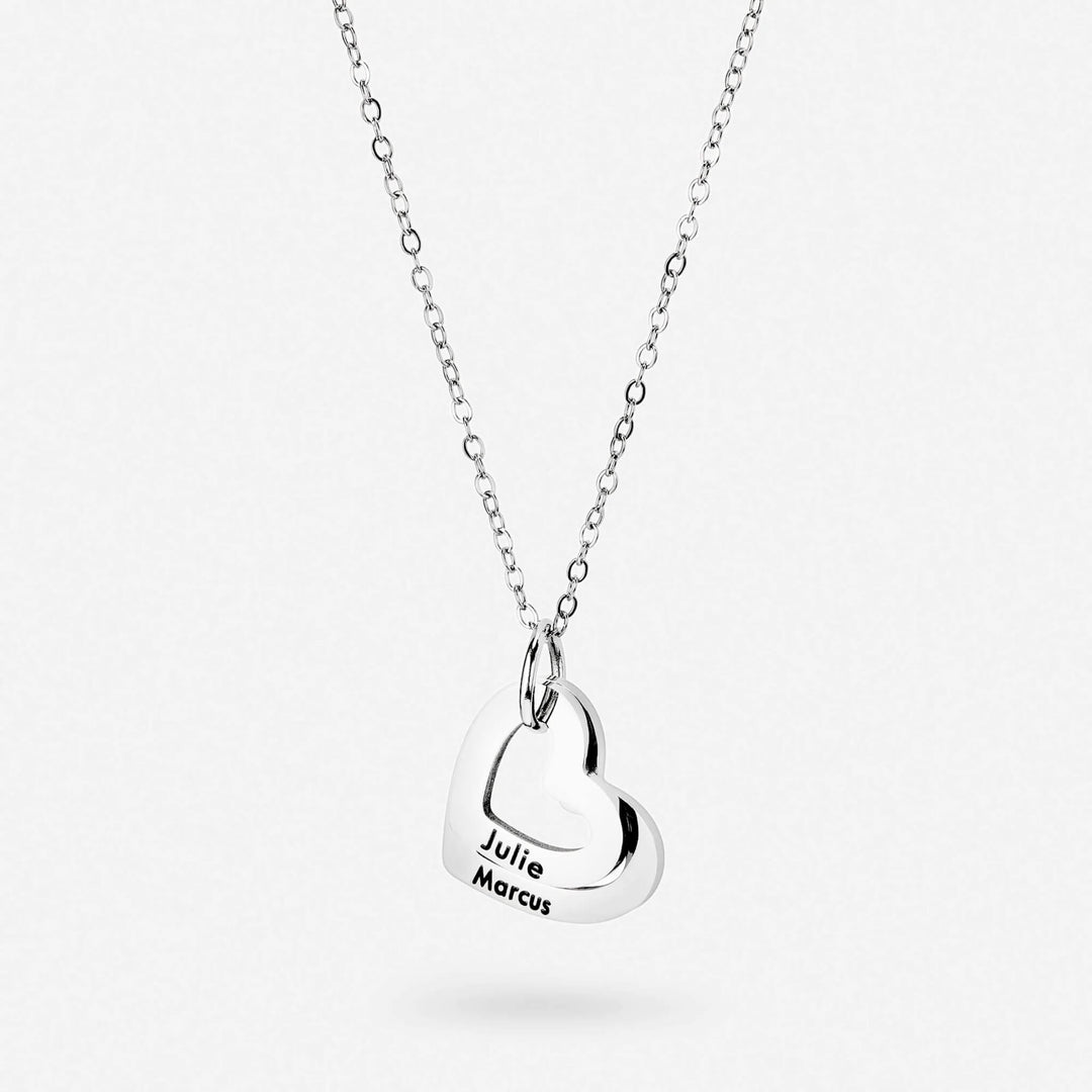 Personalised Hearts Pendant Necklace
