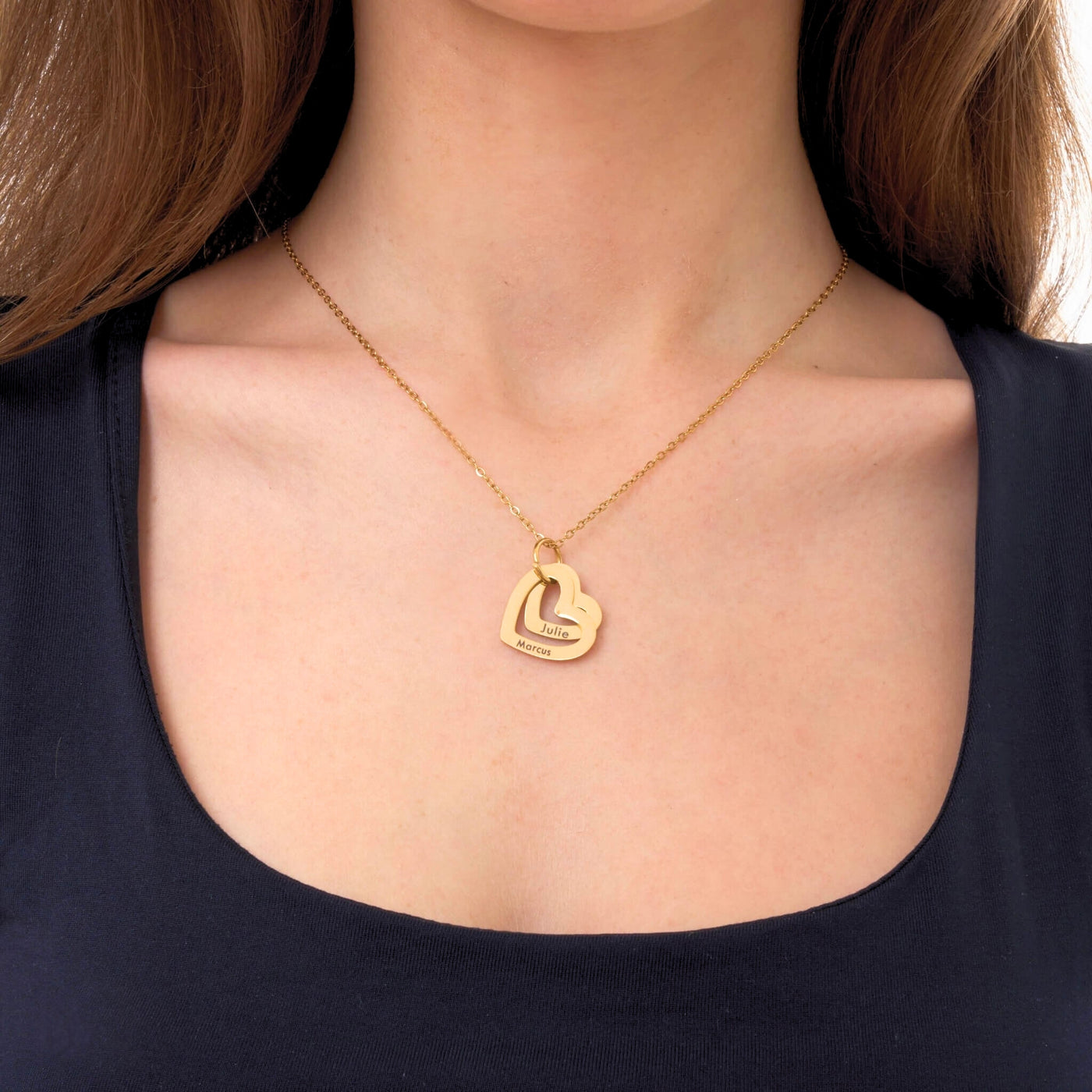 Personalised Hearts Pendant Necklace