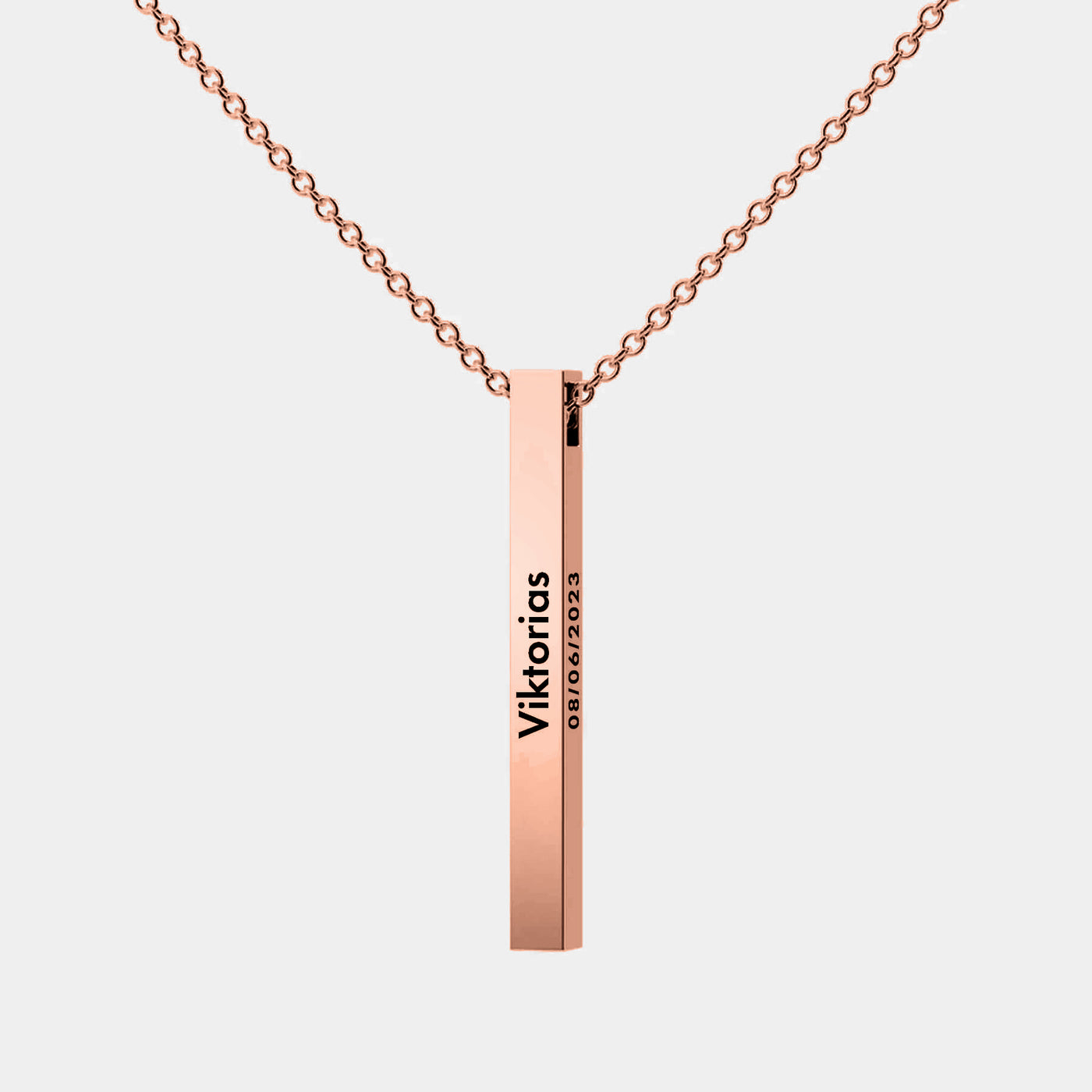 Rose Gold Personalized Bar Necklace