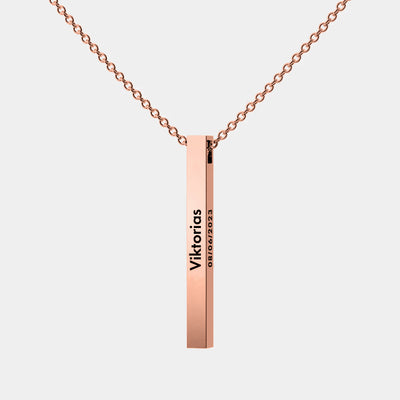 Rose Gold Personalized Bar Necklace